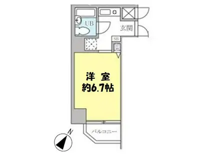 コスモ亀有V(1K/8階)の間取り写真