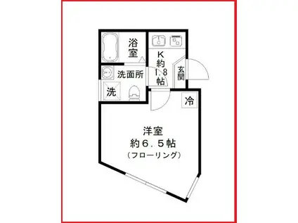 エヌジェイクロス(1K/2階)の間取り写真