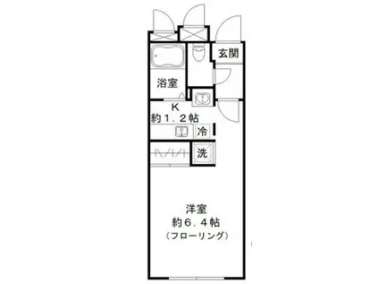 SMARTLINK白金(1K/2階)の間取り写真