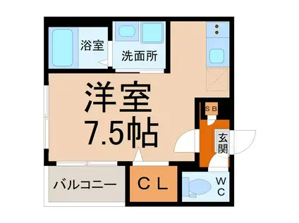 ハーモニーテラス栄生III(ワンルーム/3階)の間取り写真