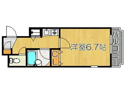 ロイヤルコンフォート寺塚(ワンルーム/5階)の間取り写真