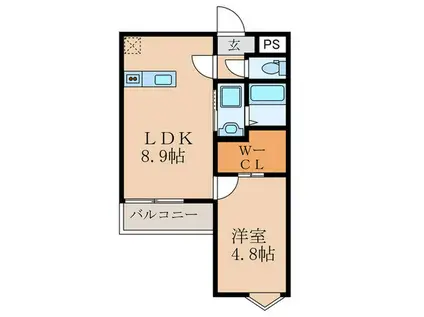 MIZAR(1LDK/1階)の間取り写真