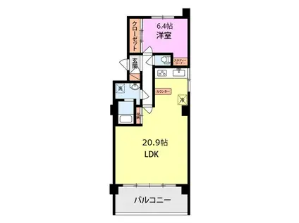 デザートヒルズ(1LDK/5階)の間取り写真