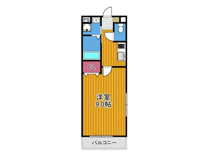 ステラウッド道明寺I(1K/2階)の間取り写真