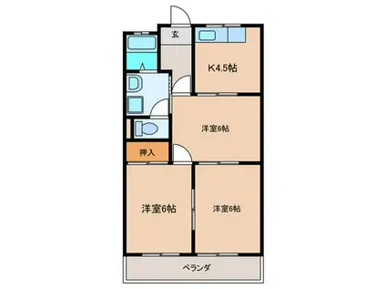 ニューハイムIII(3K/3階)の間取り写真