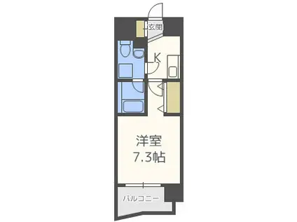 WILLDO市岡(1K/2階)の間取り写真