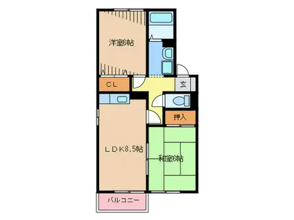 セジュール天神(2LDK/2階)の間取り写真