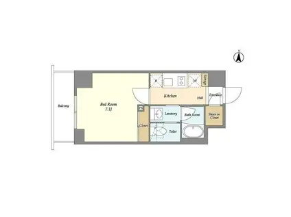 バウスフラッツ住吉(1K/1階)の間取り写真