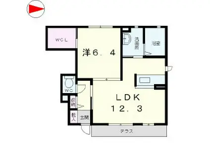 ディアコート(1LDK/1階)の間取り写真