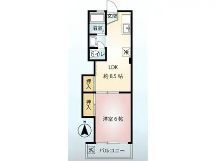 ハミング椿森(1LDK/2階)の間取り写真