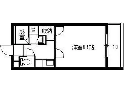 LA LUNA SAKANOUE(1K/1階)の間取り写真