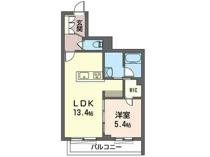 カデンツア(1LDK/1階)の間取り写真