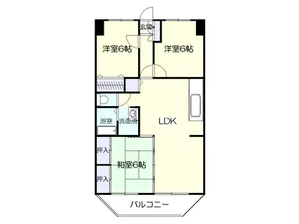 カサグランデ与次郎(3LDK/5階)の間取り写真