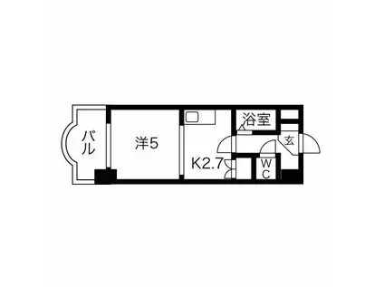 ル・ソレイユ(1DK/3階)の間取り写真