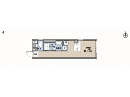 アイリス清水五条(ワンルーム/5階)の間取り写真