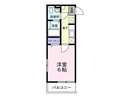 ハウズライフ厚木二番館(1K/1階)の間取り写真