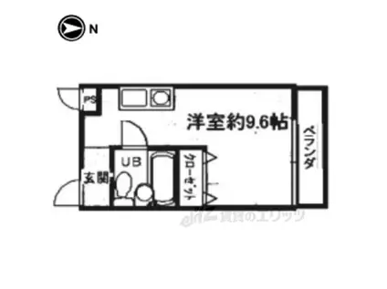 竹田マンション(ワンルーム/2階)の間取り写真