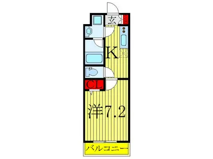 ウィリアGROWS高島平(1K/4階)の間取り写真