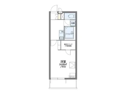 レオパレス真VII(1K/3階)の間取り写真