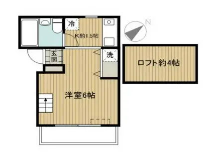 ヴィラステラ(1K/2階)の間取り写真