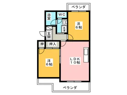 サンブライトン(2LDK/3階)の間取り写真