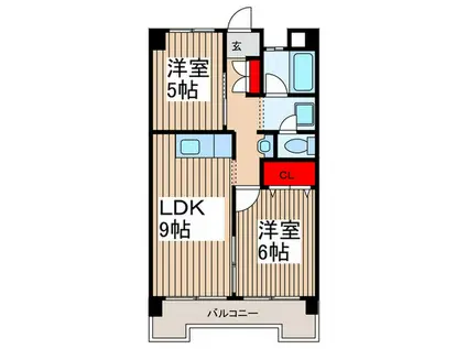 キャピタル新越谷(2LDK/7階)の間取り写真