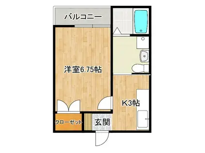 セレッソコート(1K/2階)の間取り写真