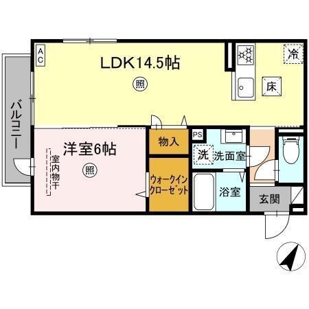PREMILIFE羽屋(1LDK/2階)の間取り写真