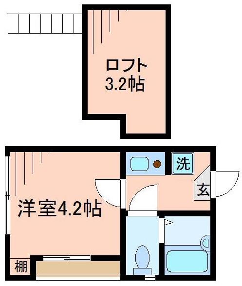 クレール西新井(1K/3階)の間取り写真