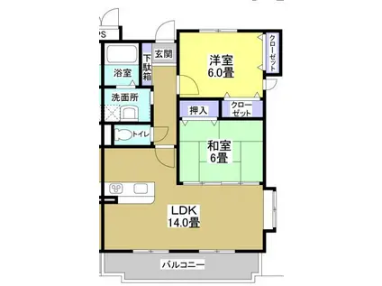 アンダンテ(2LDK/3階)の間取り写真