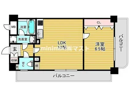 タイホウハイツ敷津4番館(1LDK/9階)の間取り写真
