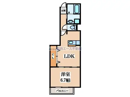 サンリット・ゼファー(1LDK/1階)の間取り写真