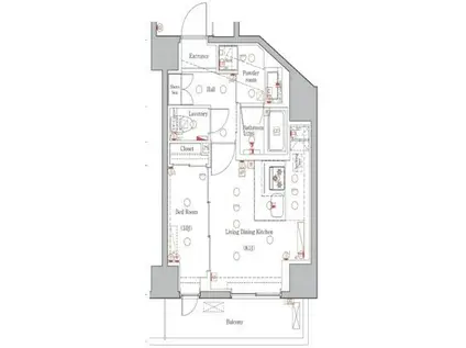 DIPS西日暮里(1LDK/8階)の間取り写真