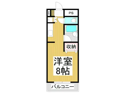 メープル中御所(ワンルーム/1階)の間取り写真