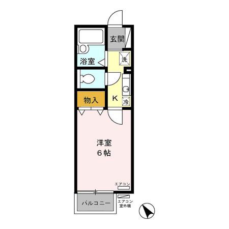 セジュール菊間(1K/1階)の間取り写真