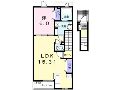 エストレーラ(1LDK/2階)の間取り写真
