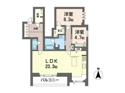 京急大師線 川崎大師駅 徒歩13分 4階建 築2年(2LDK/2階)の間取り写真