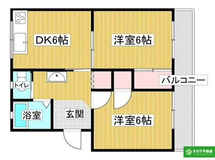 つるコーポ(2DK/4階)の間取り写真