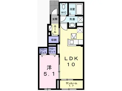 TORAJA-II(1LDK/1階)の間取り写真