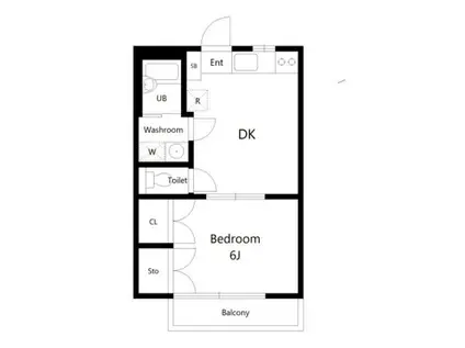 千石ハイツII(1DK/2階)の間取り写真