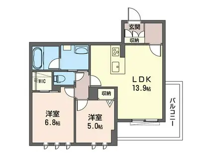 クリヴィア(2LDK/3階)の間取り写真