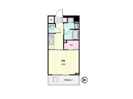 VIEQU BRIGHT 南麻布(1K/3階)の間取り写真