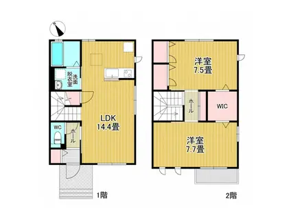 ヴェルデ(2LDK/2階)の間取り写真