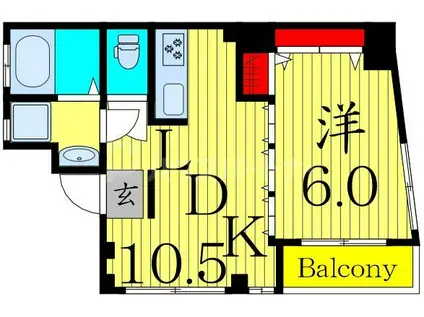 INOICHI MANSION(1LDK/4階)の間取り写真