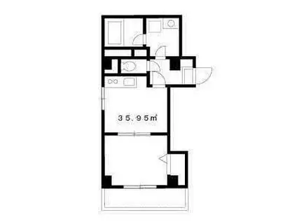 真下ビル(1DK/2階)の間取り写真