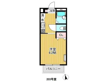 GRAND豊玉(1K/2階)の間取り写真
