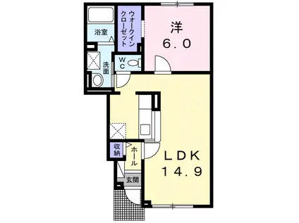 ジェム ビンズ(1LDK/1階)の間取り写真