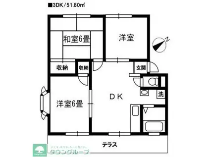 ガーデンハイツII(3DK/1階)の間取り写真