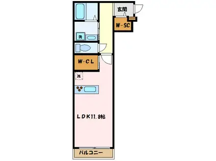 サンシャイン登戸(ワンルーム/3階)の間取り写真