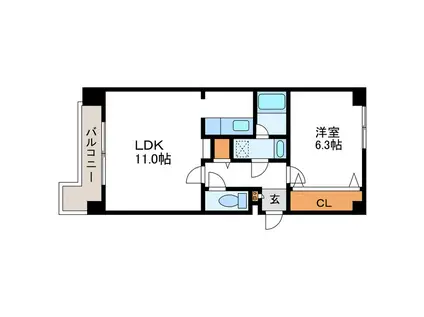 TAKUMANOR タクメナー(1LDK/7階)の間取り写真